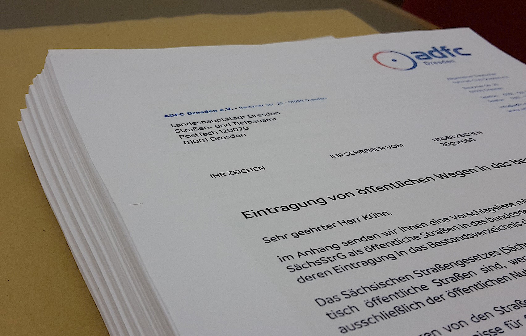 ADFC Brief Wegewidmung Januar 2021 Klein