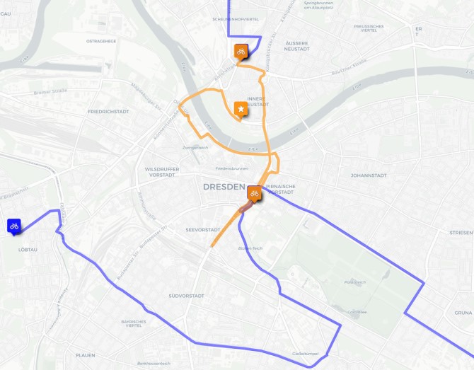 Routenplan Ausschnitt ADFC Sternfahrt 19 9 2021 uMap klein
