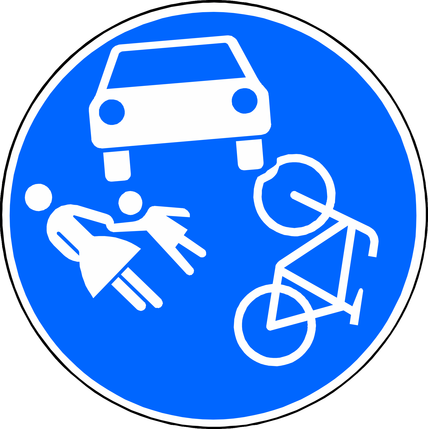 Schild Gefährlicher Radweg